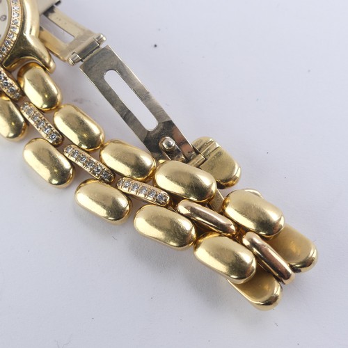 161 - Bertolucci; An 18ct yellow gold and diamond Pulchra lady's quartz Wristwatch, the signed dial with d... 