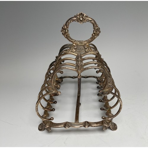 19 - A William IV silver seven bar Toast Rack, by Joseph Angell I & John Angell I, hallmarked London,... 