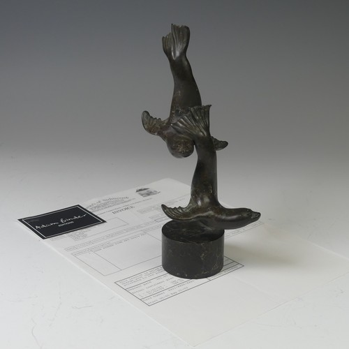 17 - Adam Binder (British, b. 1970), limited edition patinated bronze sculpture of seals, raised on cylin... 