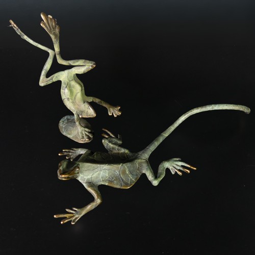 14 - Michael Storey (British, b. 1948), a bronze sculpture of a Lizard, L 25.5 cm, together with another ... 