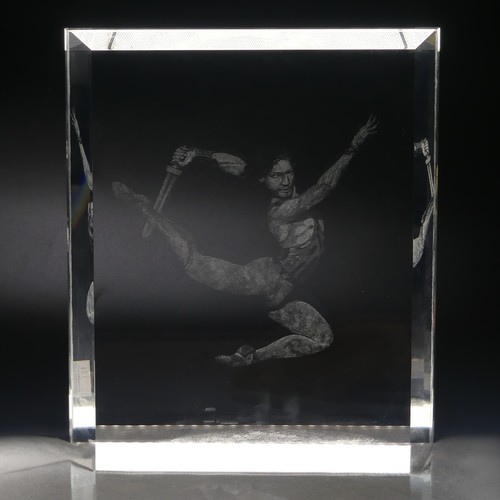 40 - James Denison-Pender (Contemporary) 'Ivan Vasiliev', a stipple-engraved glass block with Ivan Vasili... 