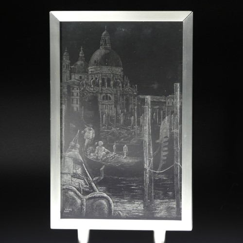 39 - James Denison-Pender (Contemporary) 'Salute to Peggy' a studio glass Panel, the metal frame comprisi... 