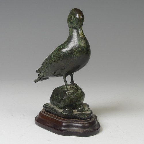 11 - Patricia Northcroft (contemporary), 'Teal Preening', limited edition patinated bronze sculpture, sig... 