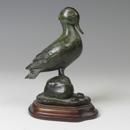 11 - Patricia Northcroft (contemporary), 'Teal Preening', limited edition patinated bronze sculpture, sig... 