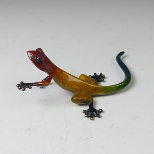 15 - Tim 'Frogman' Cotterill (b. 1950), 'Kiki', a limited edition enamelled bronze sculpture of a lizard,... 