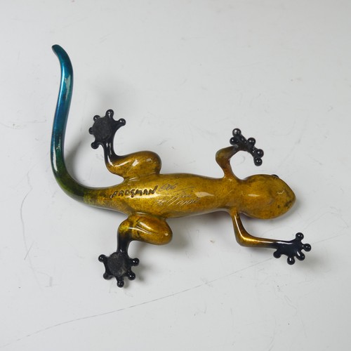 15 - Tim 'Frogman' Cotterill (b. 1950), 'Kiki', a limited edition enamelled bronze sculpture of a lizard,... 