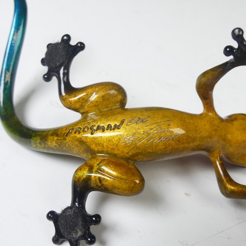 15 - Tim 'Frogman' Cotterill (b. 1950), 'Kiki', a limited edition enamelled bronze sculpture of a lizard,... 