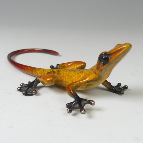 16 - Tim 'Frogman' Cotterill (b. 1950), 'Eddy', a limited edition enamelled bronze sculpture of a lizard,... 
