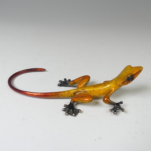 16 - Tim 'Frogman' Cotterill (b. 1950), 'Eddy', a limited edition enamelled bronze sculpture of a lizard,... 