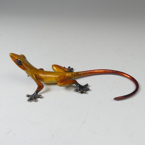 16 - Tim 'Frogman' Cotterill (b. 1950), 'Eddy', a limited edition enamelled bronze sculpture of a lizard,... 