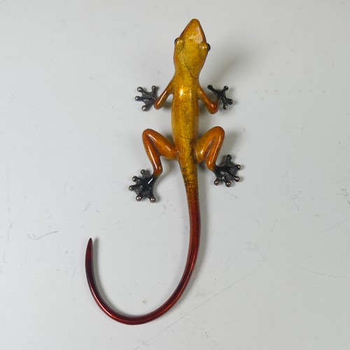16 - Tim 'Frogman' Cotterill (b. 1950), 'Eddy', a limited edition enamelled bronze sculpture of a lizard,... 