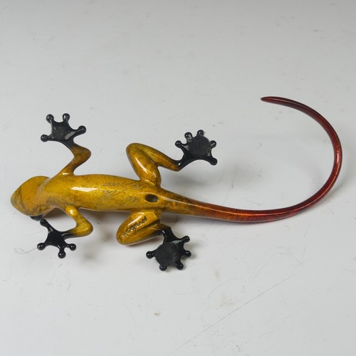 16 - Tim 'Frogman' Cotterill (b. 1950), 'Eddy', a limited edition enamelled bronze sculpture of a lizard,... 