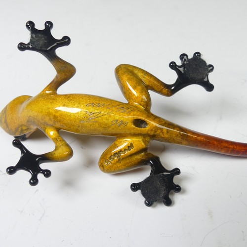 16 - Tim 'Frogman' Cotterill (b. 1950), 'Eddy', a limited edition enamelled bronze sculpture of a lizard,... 