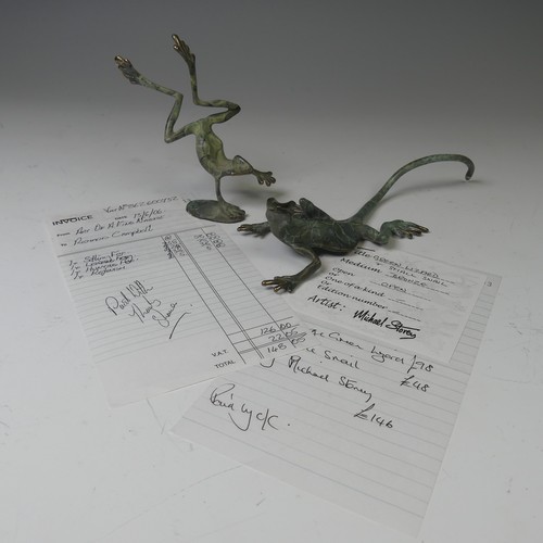 14 - Michael Storey (British, b. 1948), a bronze sculpture of a Lizard, L 25.5 cm, together with another ... 