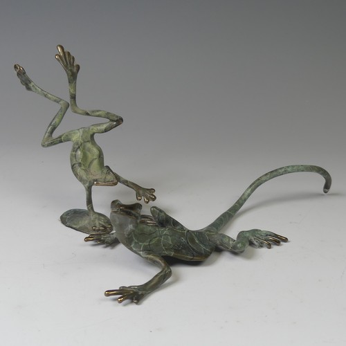 14 - Michael Storey (British, b. 1948), a bronze sculpture of a Lizard, L 25.5 cm, together with another ... 