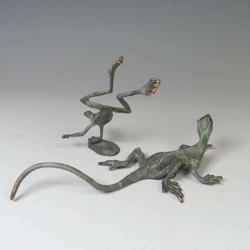 14 - Michael Storey (British, b. 1948), a bronze sculpture of a Lizard, L 25.5 cm, together with another ... 