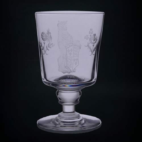 50 - A set of ten Queen's Beasts ceremonial Webb Glasses, each etched with an image of a Queen's Beast an... 