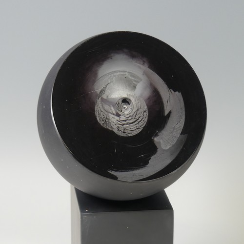 38 - Shelley James (Contemporary) 'Minds Eye' glass Sculpture, the outer surface composed of opaque black... 