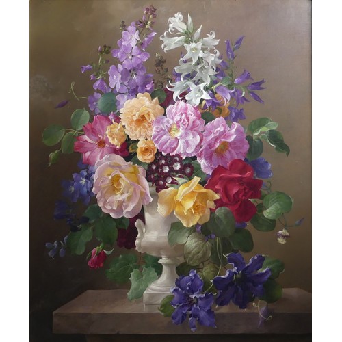 72 - Harold Clayton (1896-1979), Still life vase of flowers, oil on canvas, signed lower left, 24in x 20i... 