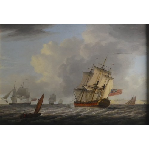 99 - Dominic Serres (French, 1722 - 1793) Off Dover, oil on panel, signed lower right, 12in x 18in (30.5c... 