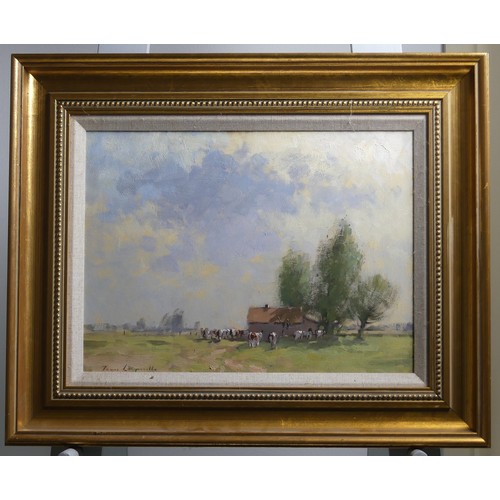 James Longueville (b. 1942), Sunshine and Shadows, oil on board, signed lower left, 12in x 16in (30.5cm x 40.5cm) framed. Provenance: at the Omell Galleries, Taunton, 1987.