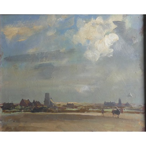 97 - Edward Seago attrib. (1910 - 1974), The Two Churches, oil on board, unsigned, 8½in x 10½in (21.5cm x... 