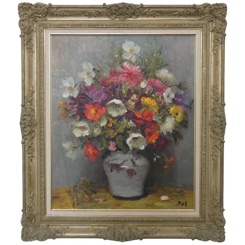76 - Marcel Dyf (French, 1899 - 1985), Dahlias Rouges et Tulipes, oil on canvas, signed lower right, pain...