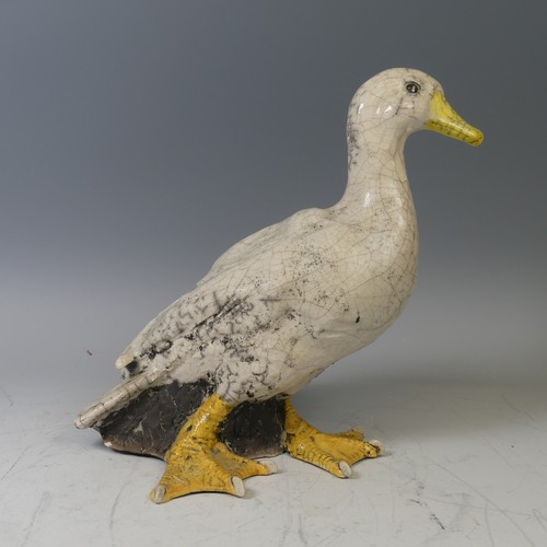 Dillon Rudge (British, Contemporary) a raku pottery figure of a Duck ...