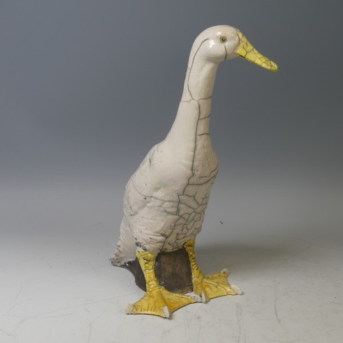 Dillon Rudge (British, Contemporary) a raku pottery figure of a Duck ...