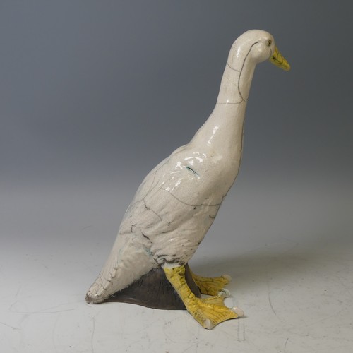 Dillon Rudge (British, Contemporary) a raku pottery figure of a Duck ...