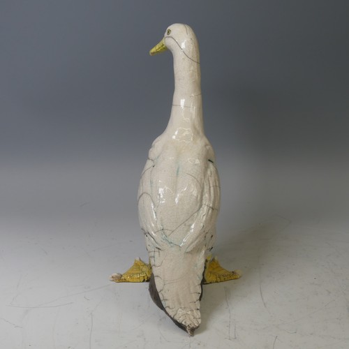 Dillon Rudge (British, Contemporary) a raku pottery figure of a Duck ...