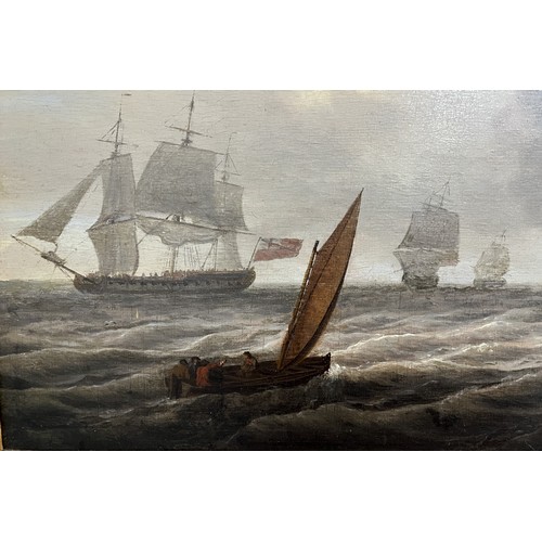 99 - Dominic Serres (French, 1722 - 1793) Off Dover, oil on panel, signed lower right, 12in x 18in (30.5c... 