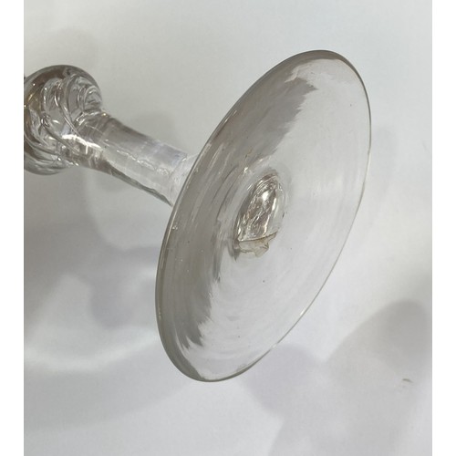56 - An antique Dutch Zeeland province armorial Wine Glass, possibly c. 1750, with engraved Zeeland Coat ... 