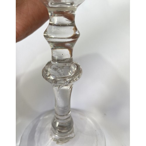 56 - An antique Dutch Zeeland province armorial Wine Glass, possibly c. 1750, with engraved Zeeland Coat ... 