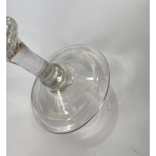 56 - An antique Dutch Zeeland province armorial Wine Glass, possibly c. 1750, with engraved Zeeland Coat ... 