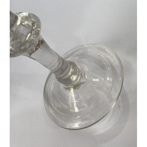 56 - An antique Dutch Zeeland province armorial Wine Glass, possibly c. 1750, with engraved Zeeland Coat ... 