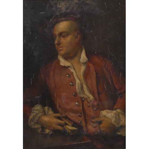 Early 19th century School, Portrait of a gentleman in red tunic, oil on ...
