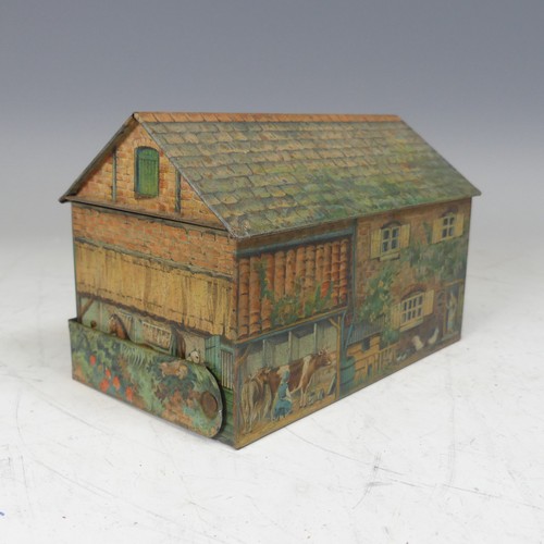 116 - Advertising Tins: a Huntley & Palmers novelty biscuit tin, in the form of a farmhouse, with fold... 