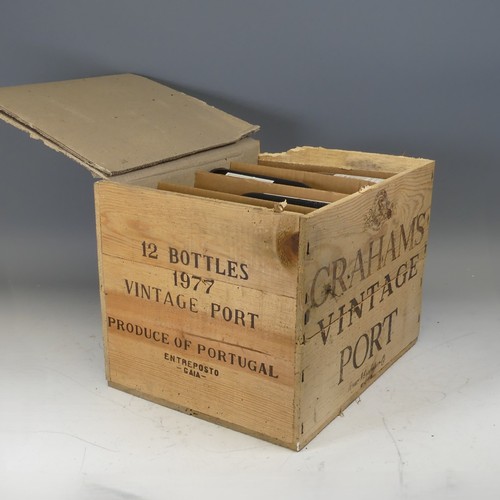 80 - Port: Twelve bottle of Grahams 1977 Vintage Port, in original wooden case.