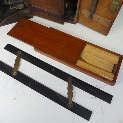 121 - A collection of 19th century and later Scientific and Mathematical Instruments, including; two case ... 