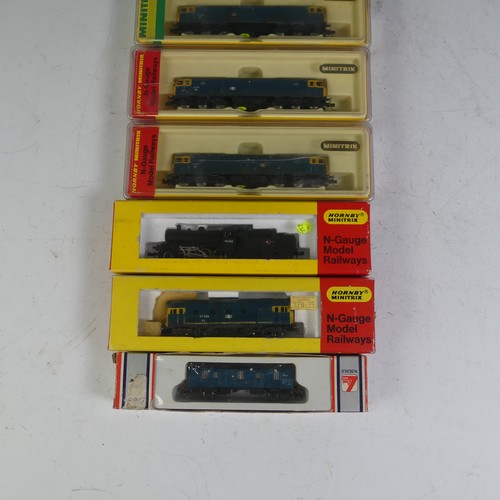 MiniTrix and Hornby MiniTrix N gauge: Four Diesel locomotives, BR blue ...