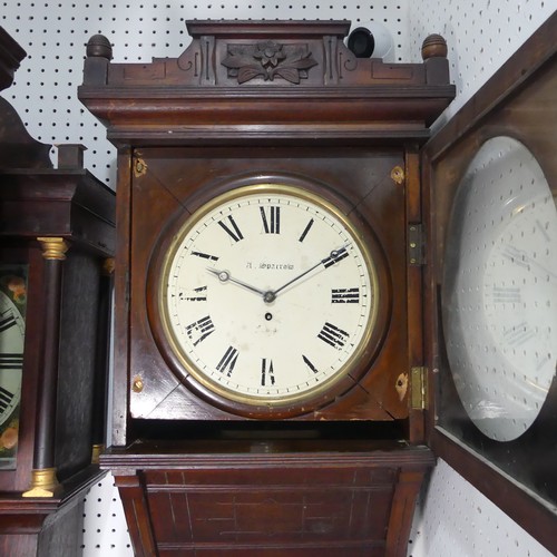 A late 19th century hooded wall Clock, the eight-day single fusee chain ...