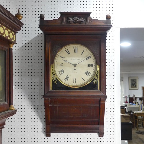 A late 19th century hooded wall Clock, the eight-day single fusee chain ...