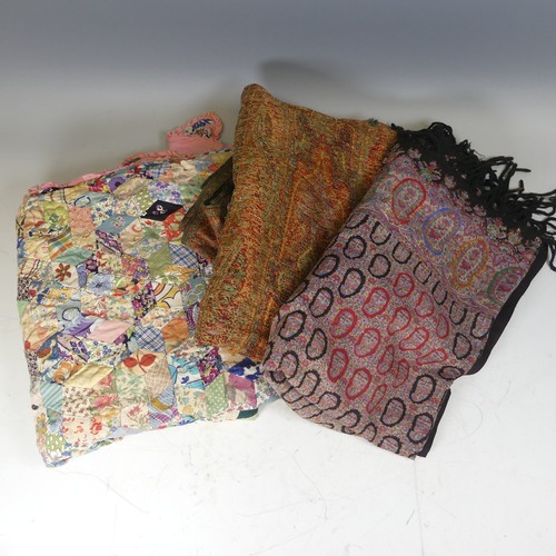 Vintage Textiles: a hand-made reversible Patchwork Quilt, 204 cm x 146 ...