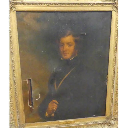 109 - John Wood (British, 1801-1870) Attrib., Portrait of John Henry Cochrane, oil on canvas, unsigned, 90... 