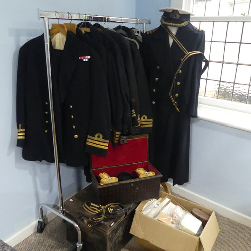68 - A Family Royal Navy Military Uniform Collection, the collection mostly of Captain Richard J Campbell... 