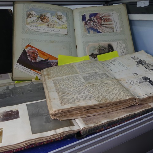 106 - A quantity of late Victorian family Ephemera, including photograph, postcard and scrap albums, depic... 