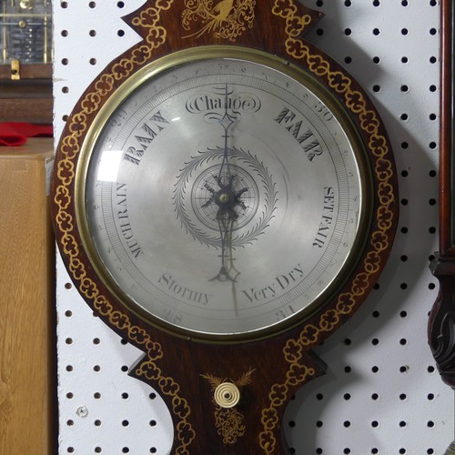 38 - Two 19th century mahogany wheel Barometers, including a rosewood wheel Barometer, by 'J & N Apri... 