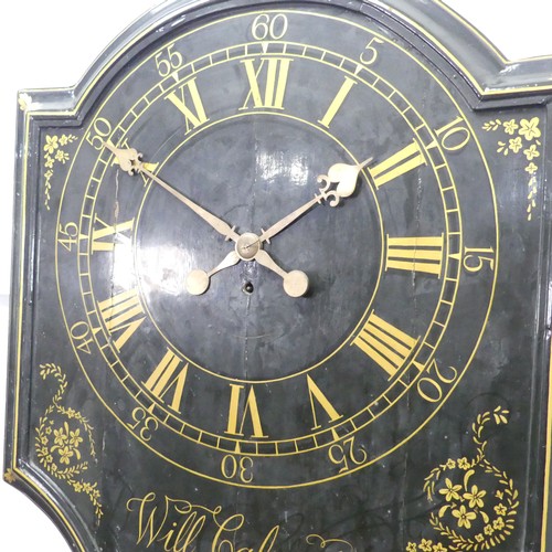 51 - An Act of Parliament / Tavern style wall Clock, dial signed William Calvert, Bury, heavily decorated... 