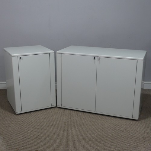 35 - A Mid-20th century Interlubke of West Germany modular white Sideboard, W 96 cm x H 70 cm x D 48 cm, ... 